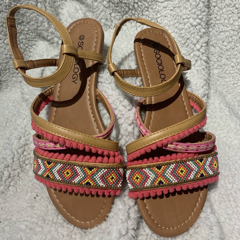 Sociology Women’s sandals with Pom Poms